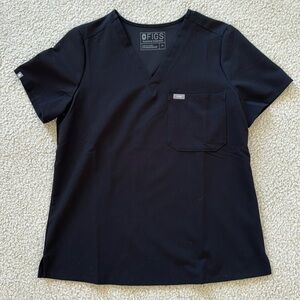 Figs Black Medium Catarina One-Pocket Scrub Top, Like New, worn once
